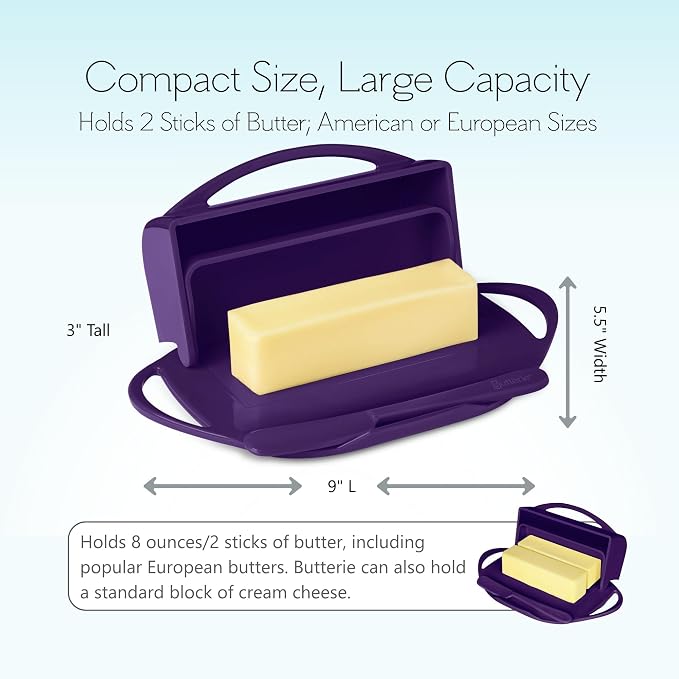 Flip Top Butter Dish with Attached Lid & Matching Knife, 2 Pack - Image 4