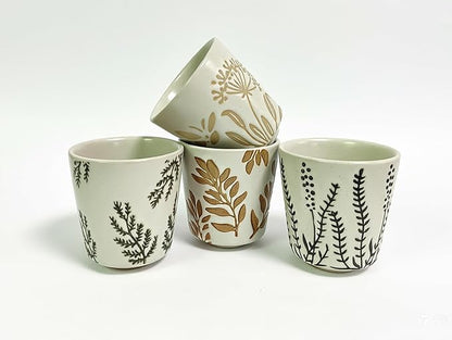 6 oz Stoneware Matcha Cup, Japanese Tea Cup, Handmade Feel, Handle-less Teacup by SYJANHOME