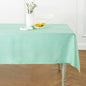 Solino Home Linen Tablecloth 60 x 120 Inch - 100% Pure Linen Chambray Aqua Table Cloth for Rectangle Tables - Athena, Machine Washable Tablecloth for Winter, Spring, Easter