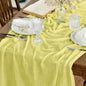 Artoid Mode Boho Light Yellow Gauze Wedding Table Runner, 160 Inch Seasonal by ArtoidMode