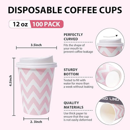 Tamone 100 PACK 12OZ Disposable Coffee Cups - Image 2