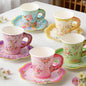 Disposable Tea Cups and Saucers, Floral Paper Tea Cups and Plates Serves 40 | by HOMIX
