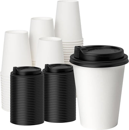 YEEHAW 12 oz 100 Pack White Disposable Coffee Cups by YEEHAW