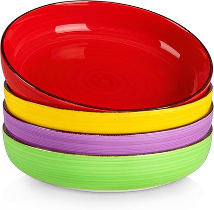 vancasso Pasta Bowls Set of 4, 46 oz Ceramic Salad Serving Bowls and Soup Bowls by vancasso