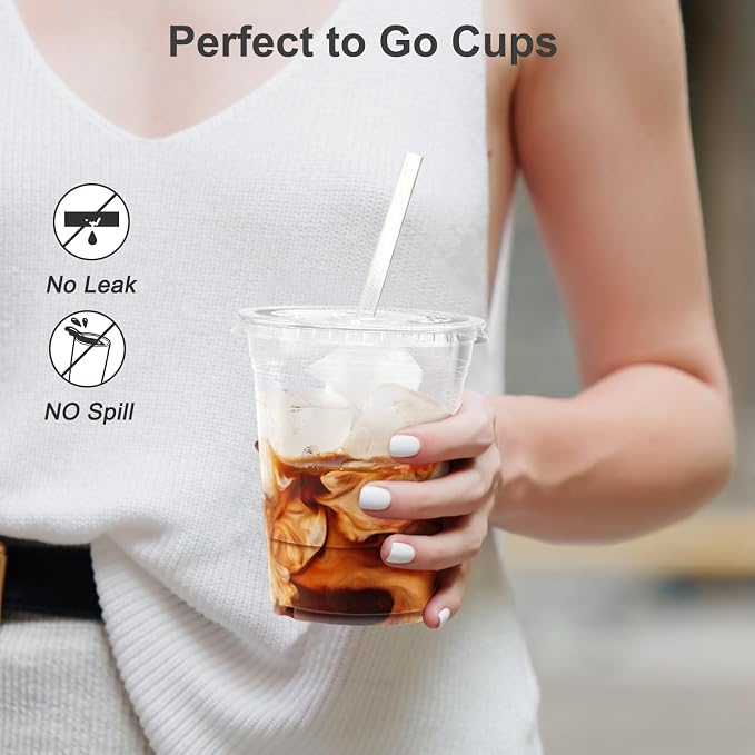 Dealusy 100 Pack - 16 oz Clear Plastic Cups - Image 4