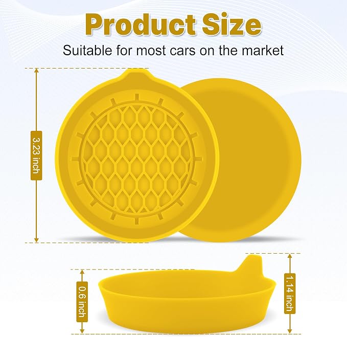 Car Cup Holder Coaster, Silicone Cup Holder Insert, Universal Non-Slip Cup - Image 5