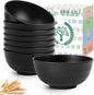 Unbreakable Big Bowl Set of 8: Alternative to Large Plastic Bowls - 60oz Wheat by HOMIENLY