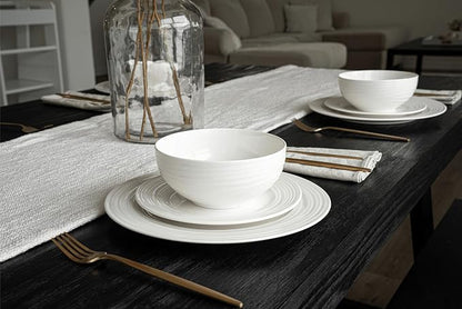New Bone China 12 Piece Dinnerware Set, Santorini Collection, Daily Use China - Image 2