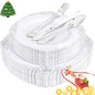 Liacere 150PCS Silver Plastic Plates with Silver Cutlery - Disposable Plastic Plates Include 30Dinner Plate, 30Dessert Plate, 30Knives, 30Spoons, 30Forks - Ideal for Wedding&Christmas
