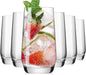 16.2oz Highball Drinking Glass Set of 6, Tall Lead-Free Crystal Water Glass by Potdoctor