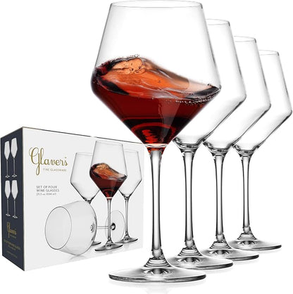 Glaver's Wine Glasses, Lead-Free Premium Crystal Clear Glass, Hand Blown - Image 7