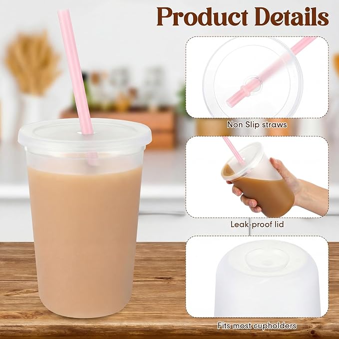 Lounsweer 15 Pcs Clear Reusable Cups - Image 4