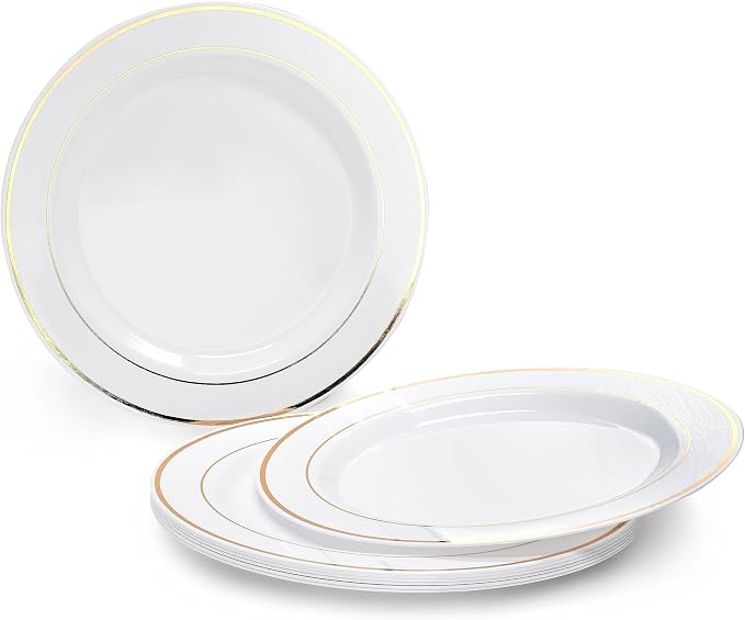 " OCCASIONS " 40 Plates Pack, Heavyweight Disposable Wedding Party Plastic by OCCASIONSFINESTPLASTICTABLEWARE