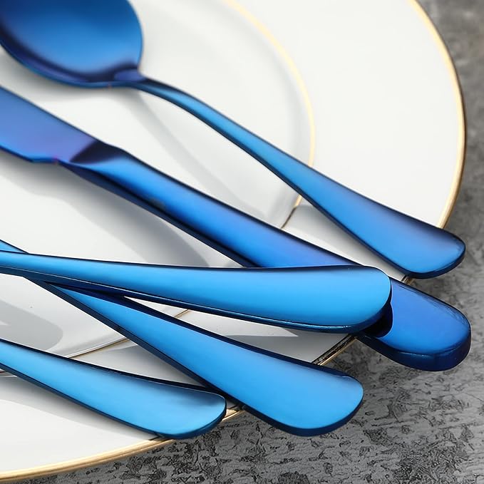 Blue Silverware Set Flatware Cutlery - Image 5