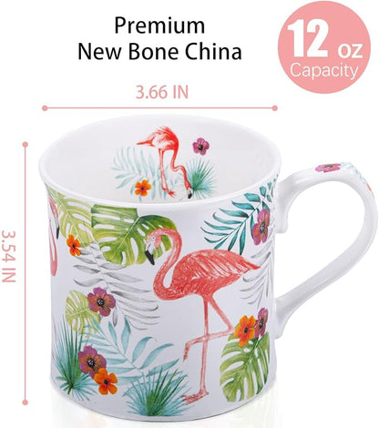 Flamingo Coffee Mug, 12oz New Bone China Tea Mug, Birthday & Summer Gift - Image 4