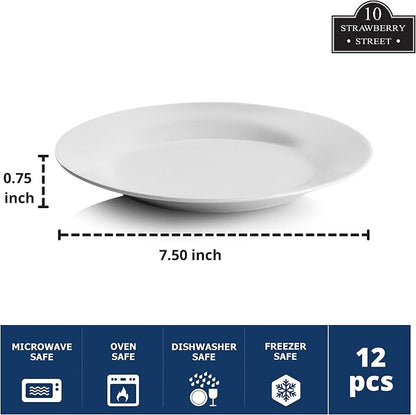 10 Strawberry Street 7.5" Catering Round Salad/Dessert Plate - Image 2