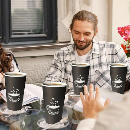 TV TOPVALUE 16 oz Paper Coffee cups, Disposable Drinking Cups - Image 7