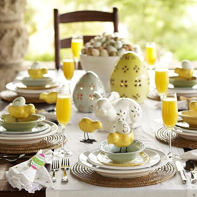 Easter Eggs Napkin Rings Set of 6, Alloy Napkin Holder Ring - Image 5
