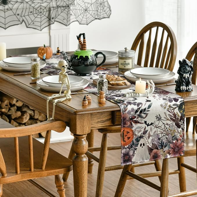 Artoid Mode 210 GSM Halloween Table Runner 13x48 Inch Home Party Decor | - Image 4