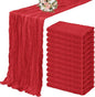 YMHPRIDE 12 Pack Cheesecloth Table Runner 35x120in Red Table Runner | Boho by YMHPRIDE