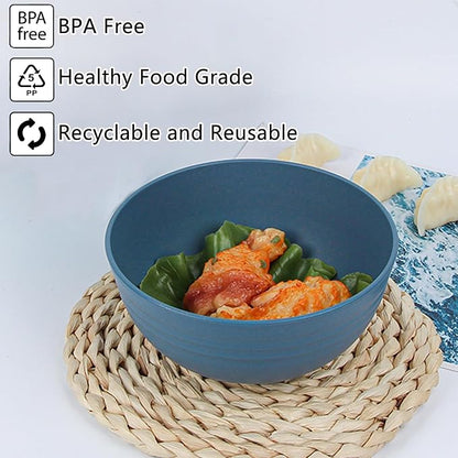 Unbreakable Wheat Straw Cereal Bowls Set of 4, 24 OZ Microwave and Dishwasher - Image 3