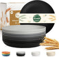 Kitchen Plates Set for 8, Unbreakable Wheat Straw Plates 10 Inch, Alternative by BUSOKIP
