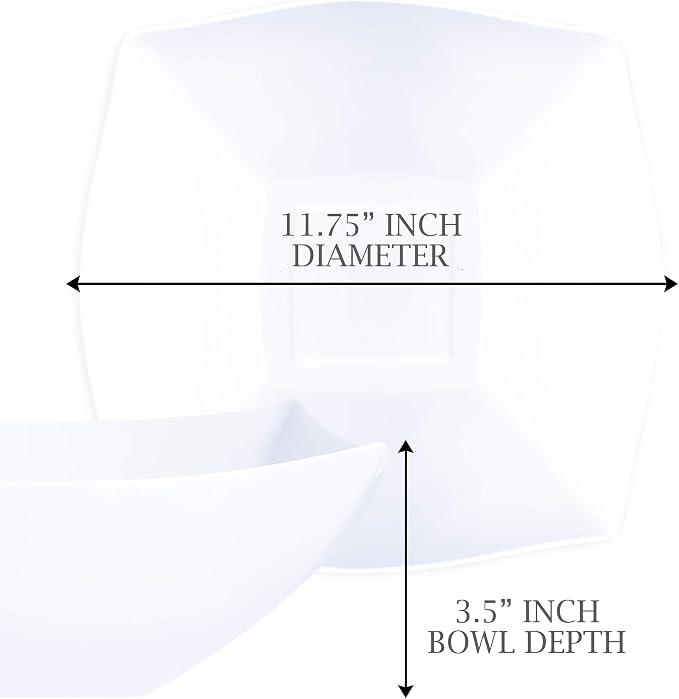 PLASTICPRO Disposable 128 ounce Square Serving Bowls, Party Snack or Salad Bowl - Image 5