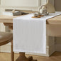 Burlap Style Farmhouse Table Runner, 14x72 Inches White | Thick Durable Fabric by ZEEMARTONLINE