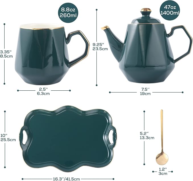 DUJUST 14 pcs Tea Set of 6 - Image 5