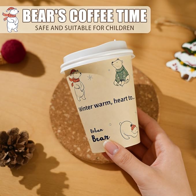 12 OZ 25 Pack Disposable Cups Paper Coffee Cups - Image 8