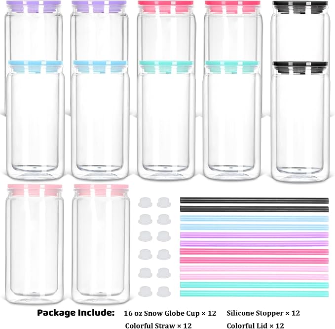 12 Pack Acrylic Snow Globe Tumbler - Image 6
