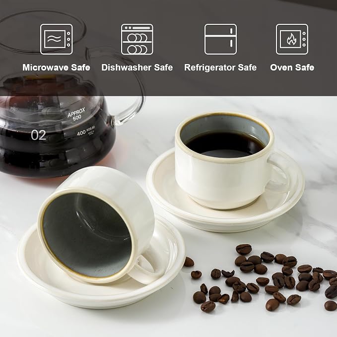 JIEMEI HOME Porcelain Stackable Espresso Cups - Image 3