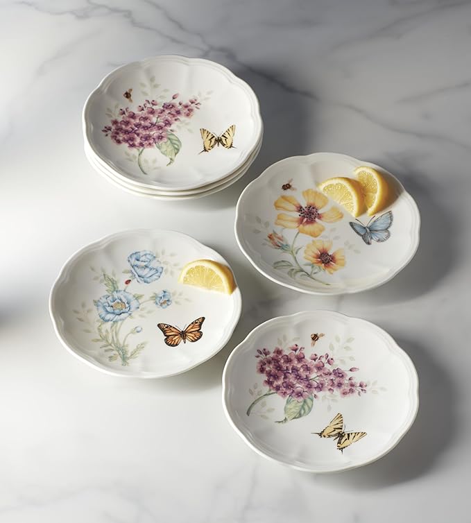 Lenox Butterfly Meadow 6-Piece Tidbit Plates, Dessert Plate Set - Image 3