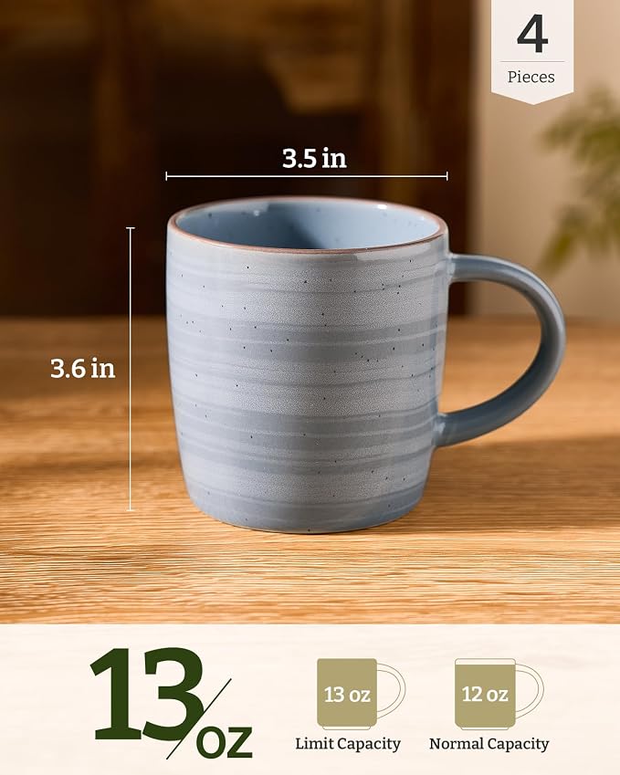 famiware Coffee Mugs Set of 4, Meteor 13 oz Ceramic Mug Cup Set - Image 4