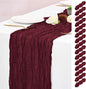 15 Pack Burgundy Table Runners 17 x 108inch Cheesecloth Table Runner Boho Gauze by Lumaycens