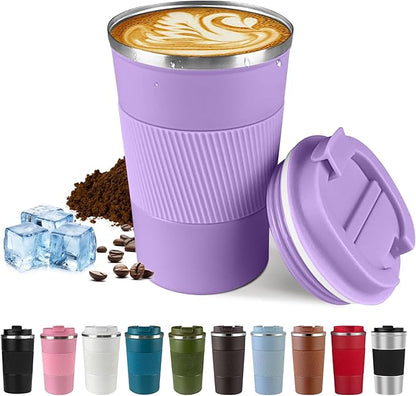 Vacuum Insulated Stainless Steel Travel Coffee Mug, Leak Proof Cup by SPLMIFA