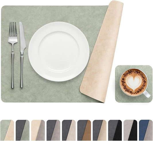 Vinyl Placemats Set of 4, Dual Sided Place Mats by Banchif