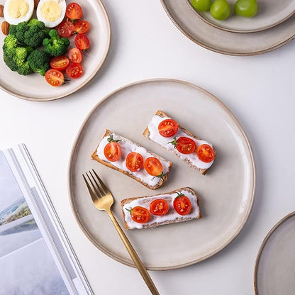 AmorArc Ceramic Plates Set of 6, 8.5 Inch Stoneware Small Dinner Plates Set | - Image 4