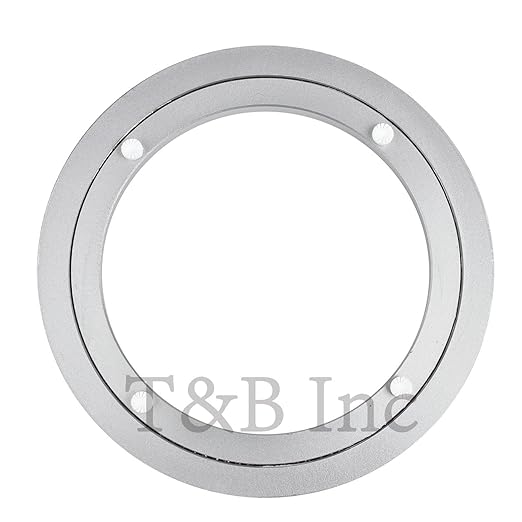 TamBee Aluminum Lazy Susan Heavy Duty Metal Rotating Hardware Turntable Bearing Ring Lazy Susan Base Only (8-Inch Heavy Duty)