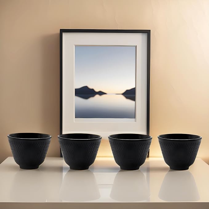 Japanese Cast Iron Tea Cups, Small and Heavy Teacups - Image 9