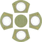 SHACOS Large Size Wedge Shape Placemats with Centerpiece Round Mat Set of 5 Round Table Place Mats Washable Dining Table Placemats Reversible, Green