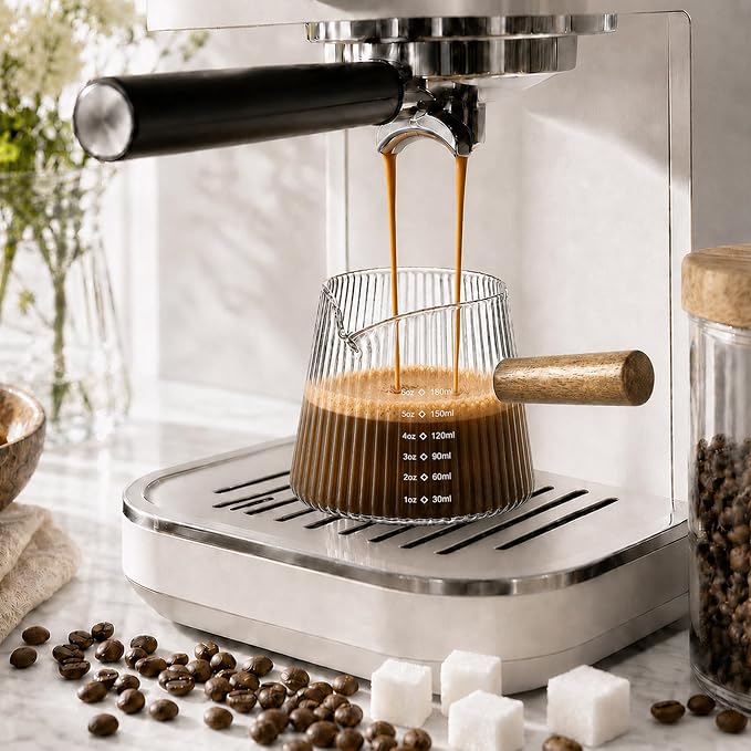 6OZ Espresso Shot Glass Cups Coffee Measuring Cup Coffee Bar Accessories | - Image 6