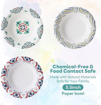 30 Count 8oz Paper Bowls, Small Paper Bowls, Microwaveable and Soak Proof | - Image 8