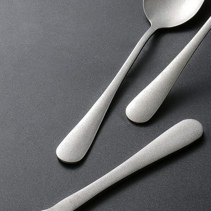 Matte Silverware Set for 10 Stainless Steel Flatware Set Vintage Style Delicate Cutlery Utensils 50 Piece Include Knives Forks and Spoons Tableware Set for Home Kitchen Wedding Restaurant