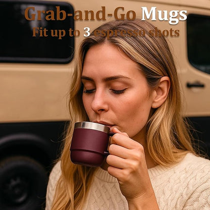 Zenbo 6 oz Espresso Mug with Handle, Ceramic-Lined 18/8 Stainless Steel | - Image 3
