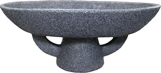Boho Modern Decorative Bowl decor - Multi functional modern home Pedestal decoration bowl,Handicraft Bowls,Stylish Key Bowl for Entry Table,Fruit Bowls for Kitchen Counter,Artificial Stone Black