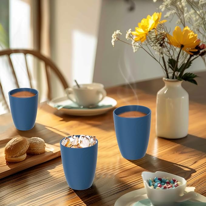 Wheat Straw Cups Set of 6, Plastic Drinking Glasses 12 OZ, Alternative to - Image 8