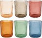 Colored Ribbed Drinking Glasses Set of 6 by Vintacicle