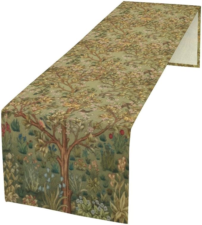 William Morris Tree of Life Table Runner Vintage Flowers Table Runner by SXXLDNG