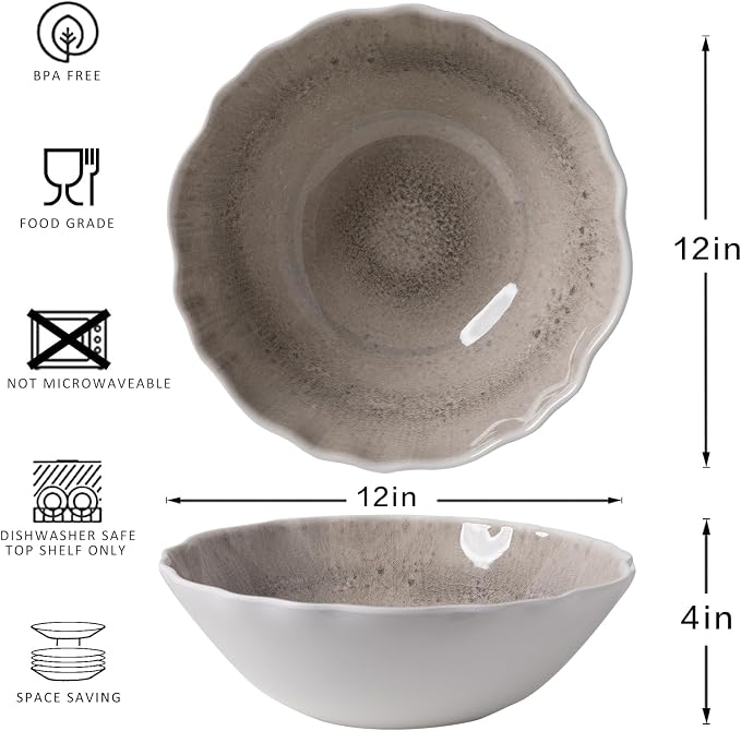 Melamine Serving Bowls Set of 2, Fruit Bowls, Mixing Bowls, Serving Bowls - Image 5